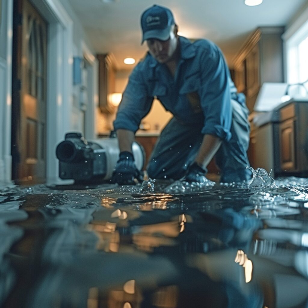professional water damage restoration flooded home emergency cleanup servicepp